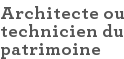 Architecte ou technicien du patrimoine